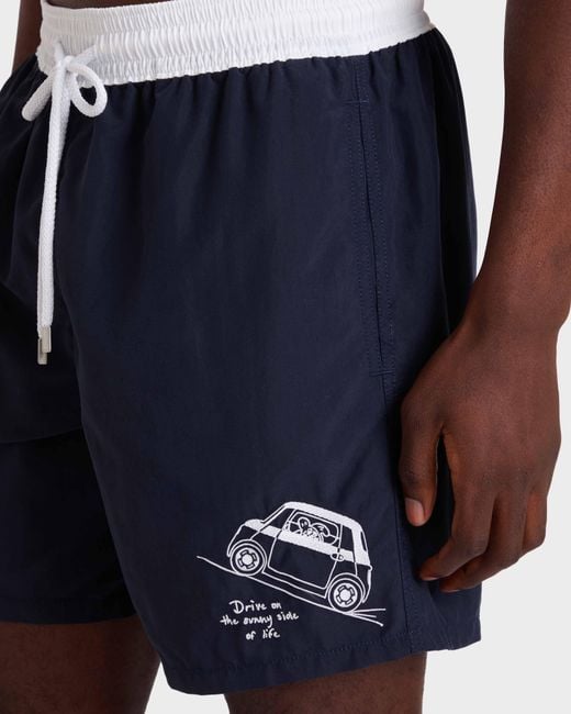 Vilebrequin Blue Embroidered Swim Shorts Sunny Topolino for men