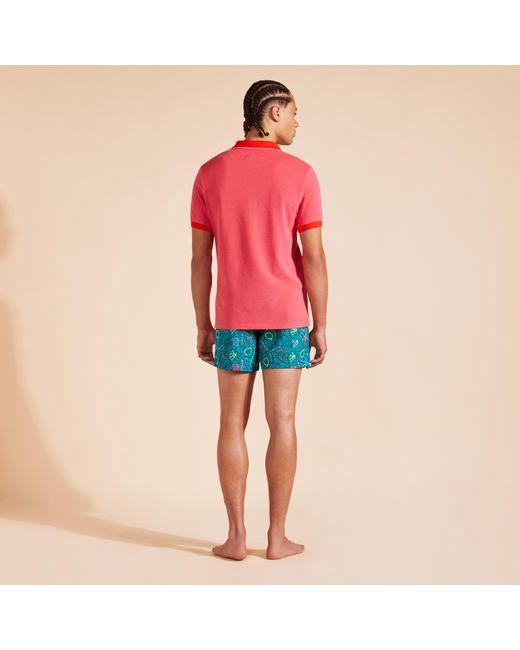 Vilebrequin Solid Polohemd Aus Baumwolle Mit Changierendem Effekt Für Herren in Pink für Herren