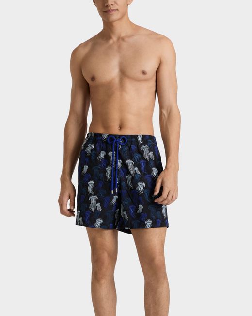 Vilebrequin Blue Embroidered Swim Shorts Jellyfish Dance for men