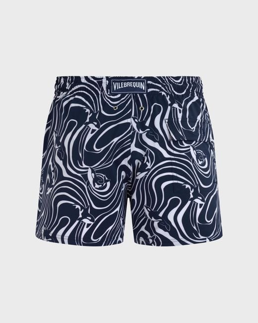 Vilebrequin Stretch Short Swim Trunks Orcas - Swimwear - Monrise - Blue - Size S for men