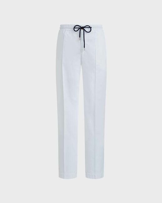 Vilebrequin Blue Cotton And Elastic Waist Pants Solid for men