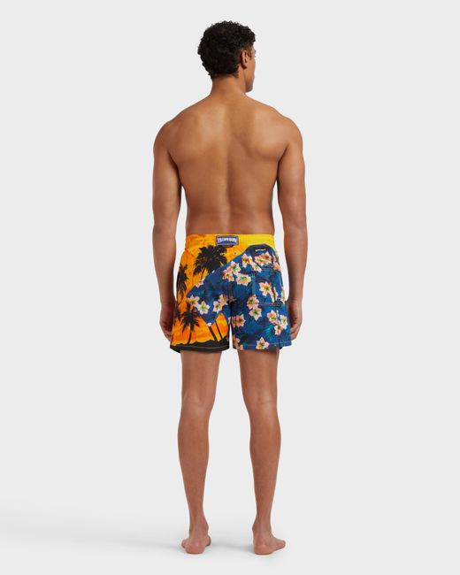 Vilebrequin Blue Swim Shorts Hawaiian Mix for men