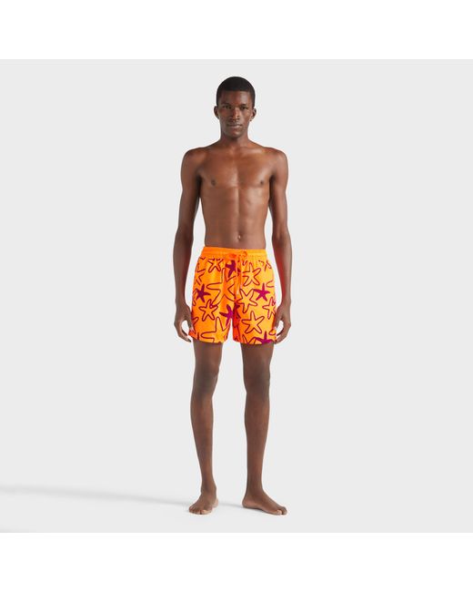 Maillot De Bain Ultra-Léger Et Pliable Homme Imprimé Starlettes Floqué Vilebrequin pour homme en coloris Orange