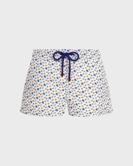 Vilebrequin White Swim Shorts Micro Ronde Des Tortues