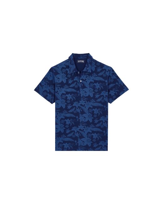 Vilebrequin Baumwoll-polohemd Mit Lightening Flower-print Für Herren in Blue für Herren
