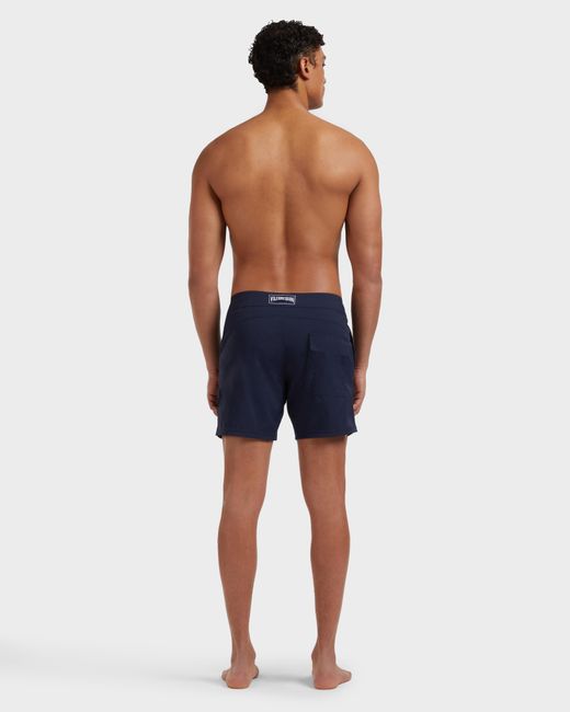 Vilebrequin Blue Flat Belt Stretch Swim Trunk Solid for men