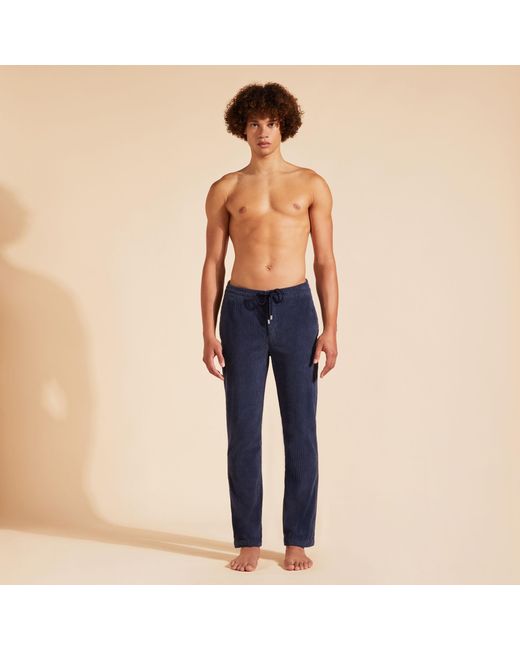Vilebrequin Blue Large Lines Corduroy Jogger Pants Vintage for men