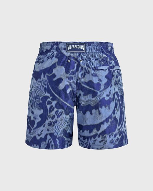 Vilebrequin Blue Silk Swim Shorts Vagues for men