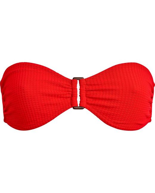 Haut de maillot de bain bandeau femme jacquard vichy - luce Vilebrequin en coloris Red