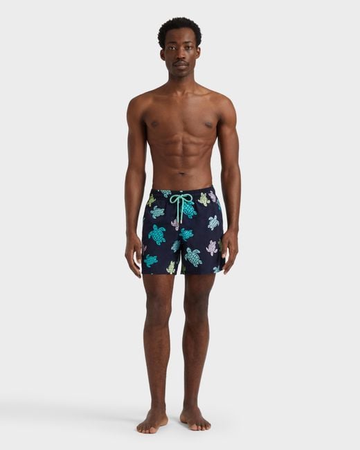 Vilebrequin Blue Swim Shorts Embroidered Tortue Multicolore for men