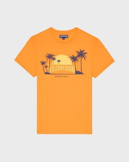Vilebrequin Orange Organic Cotton T-Shirt City for men