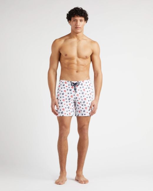 Vilebrequin Blue Swim Shorts Embroidered Micro Ronde Des Tortues for men