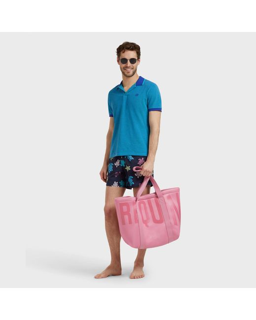 Vilebrequin Blue Stretch Short Swim Shorts Tortues Multicolores for men