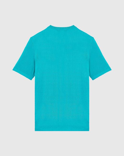 Vilebrequin Blue Cotton T-Shirt Jacquard Turtle for men
