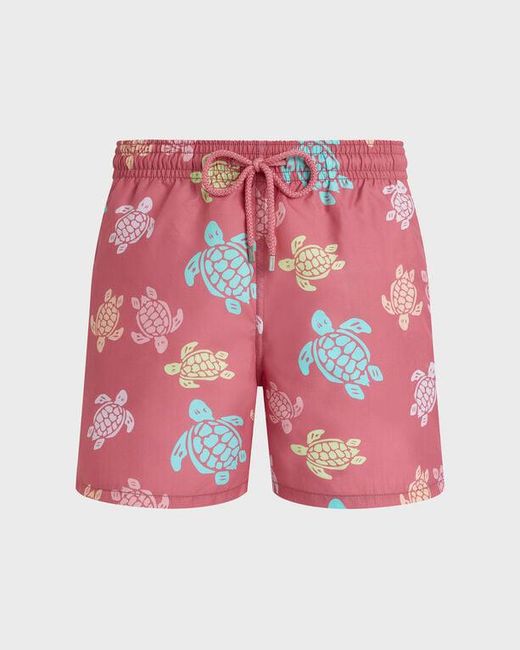 Vilebrequin Red Swim Shorts Tortues Multicolores for men