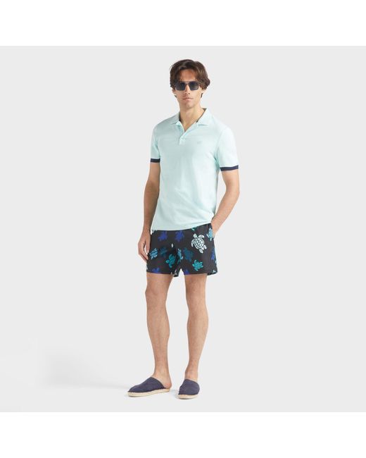 Vilebrequin Blue Ultra-light And Packable Swim Trunks Tortues Multicolores for men