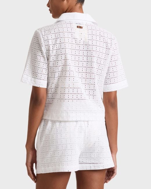 Vilebrequin Geometric Broderie Anglaise Shirt - Cover-up - Fallon - White - Size Xs