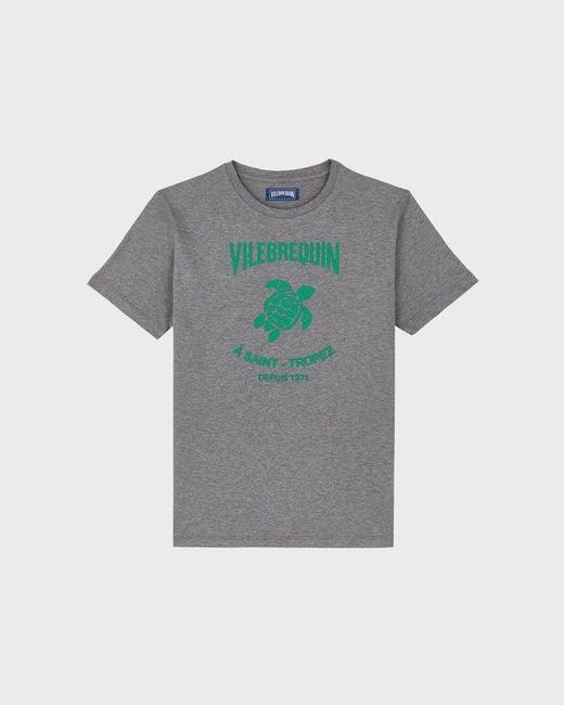 Vilebrequin Gray Cotton T-Shirt Embossed Logo for men