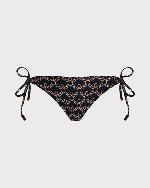 Vilebrequin Blue Side Tie Bikini Bottom Turtles Chain