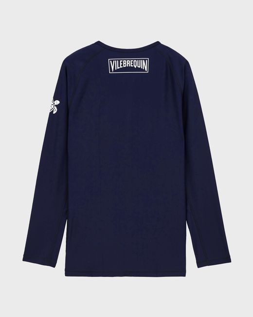 Vilebrequin Blue Uv Protection Long Sleeves Zipper Rashguard Solid for men