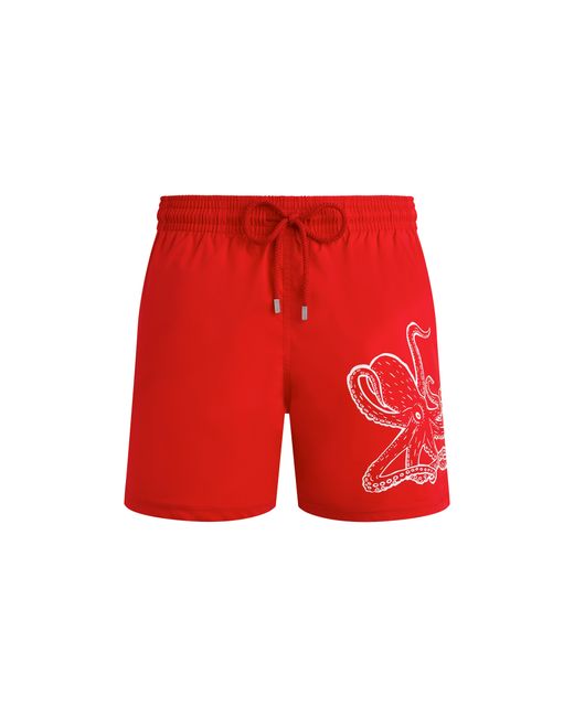 Vilebrequin Red Stretch Short Swim Shorts Placed Poulpe for men