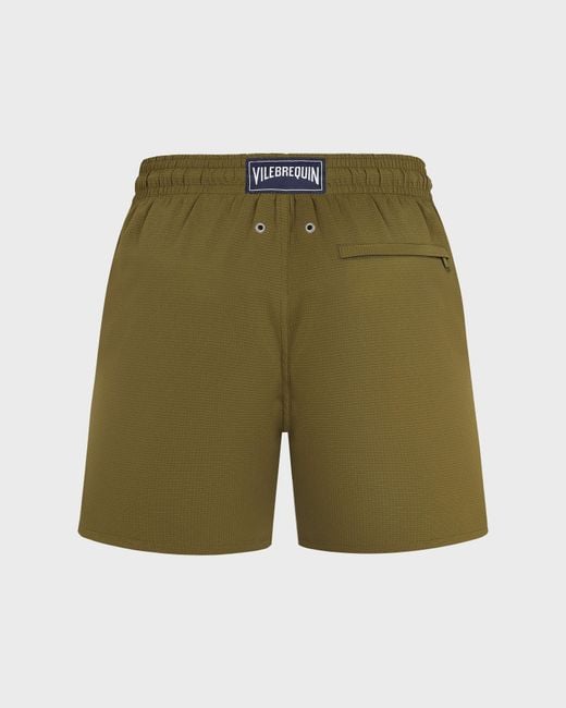 Vilebrequin Green Micro-Perforated Ultra-Light And Packable Swim Shorts Solid for men