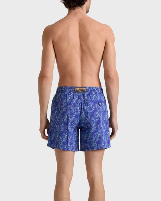 Vilebrequin Blue Embroidered Swim Shorts X-Ray Seaweed for men