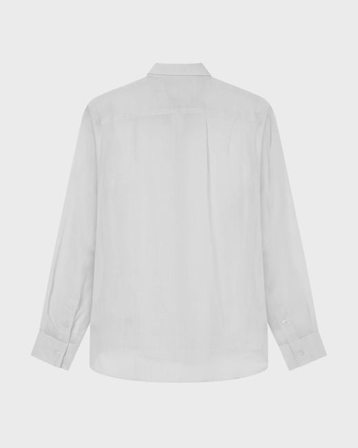 Vilebrequin White Cotton Voile Lightweight Shirt Solid for men