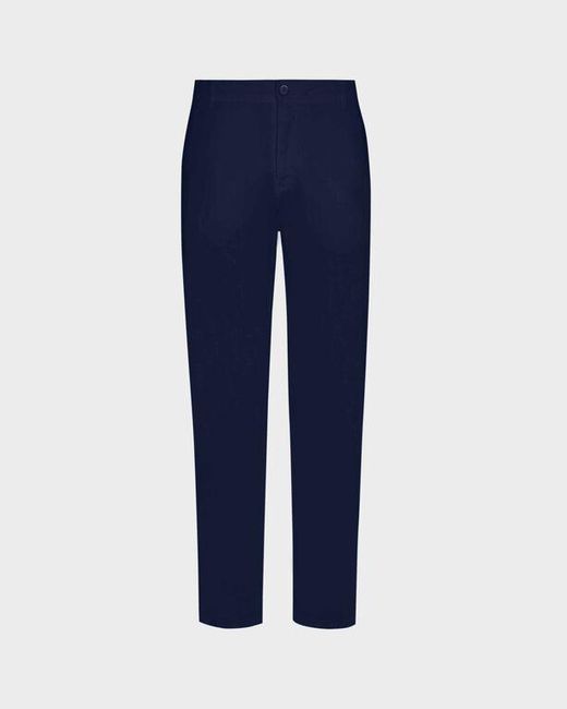 Vilebrequin Blue Straight Linen Pants Solid for men