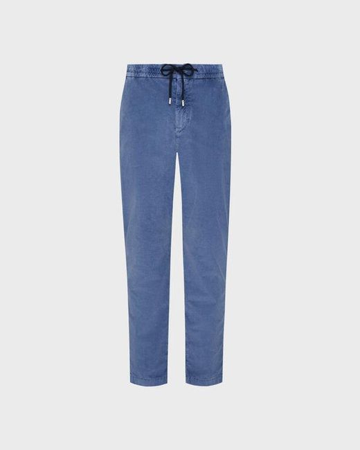 Vilebrequin Blue Elastic Waist Pants Velvet for men