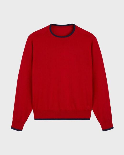 Vilebrequin Red Merino Wool Cashmere Silk Crewneck Sweater for men