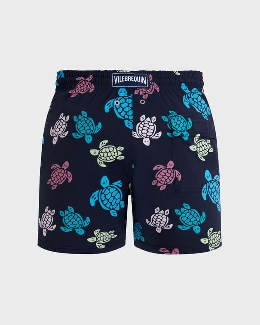 Vilebrequin Stretch Swim Trunks Tortues Multicolores - Swimwear - Moorise - Blue - Size Xs for men