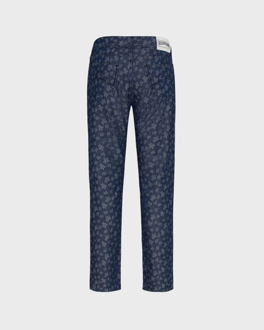 Vilebrequin Blue Light Denim Pants Ronde Des Tortues Jacquard for men