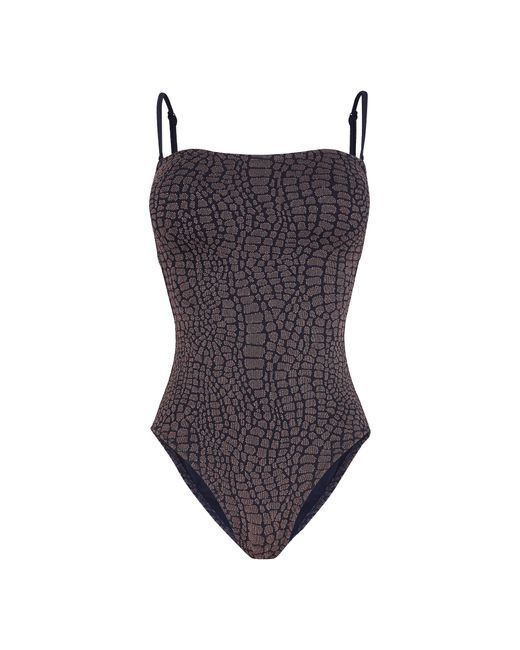 Vilebrequin Gray Schimmernder Modore Bustier-badeanzug Für Damen