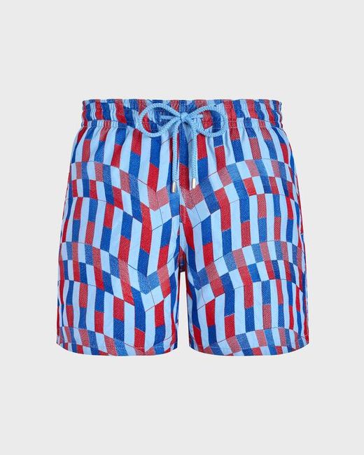 Vilebrequin Blue Swim Shorts Embroidered Graphic Glass for men