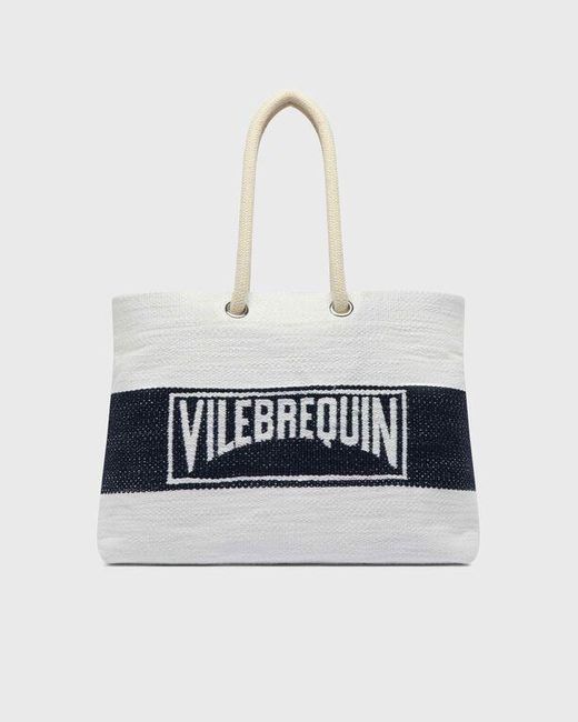 Vilebrequin White Cotton Woven Beach Bag