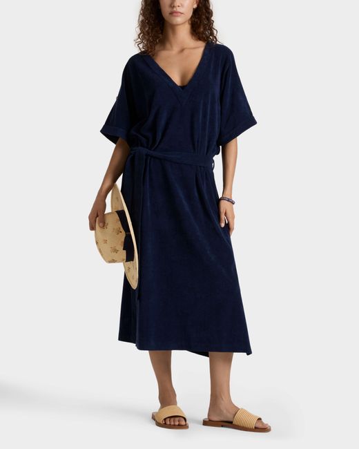 Vilebrequin Blue Reversible Terry Cover Up Solid
