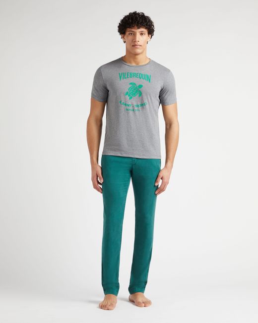 Vilebrequin Gray Cotton T-Shirt Embossed Logo for men