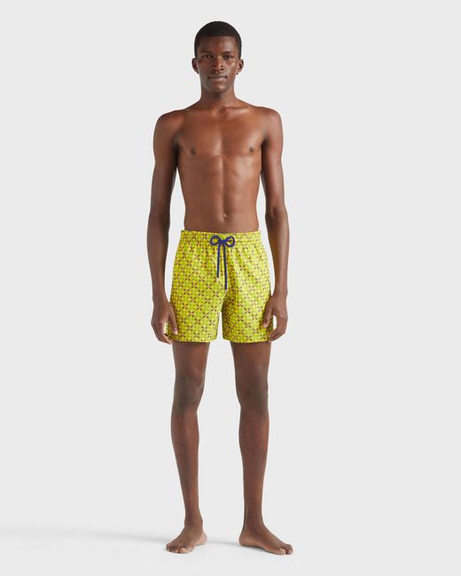 Vilebrequin Yellow Swim Shorts Embroidered Homard Pixel for men