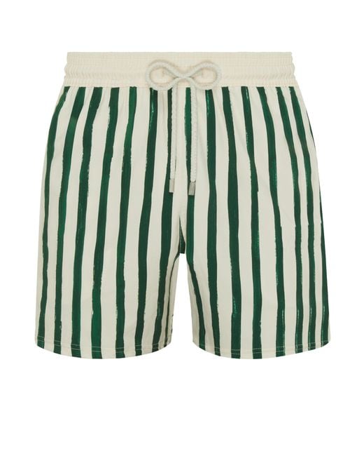 Vilebrequin Green Stretch Swim Shorts Hs Stripes for men