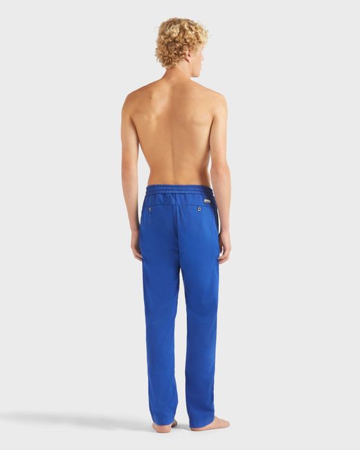 Vilebrequin Blue Elastic Waist Cotton Pants Solid for men