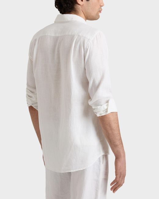 Vilebrequin White Linen Shirt Solid for men