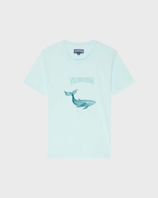 Vilebrequin Blue Organic Cotton T-Shirt Whales for men