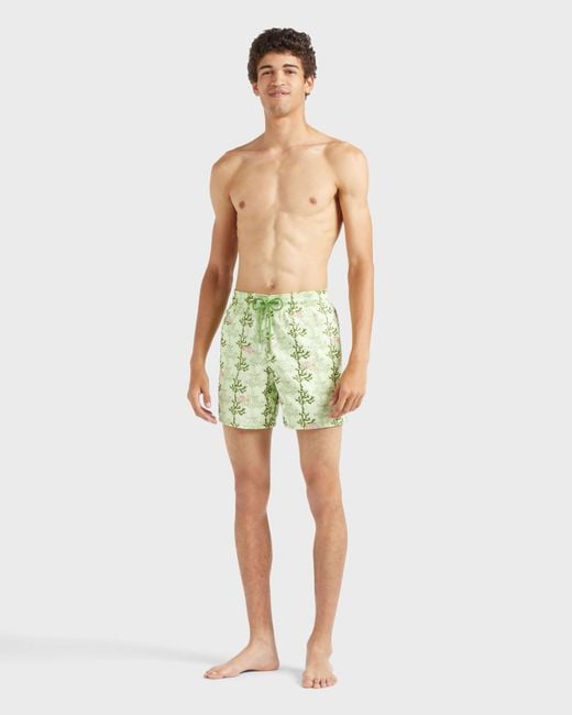 Vilebrequin Green Swim Shorts Embroidered Seaweed for men