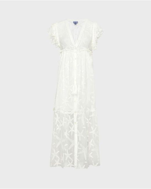 Vilebrequin Long Tranparent Silk Starfish Dress - Dress - Bilitis - White - Size Xs
