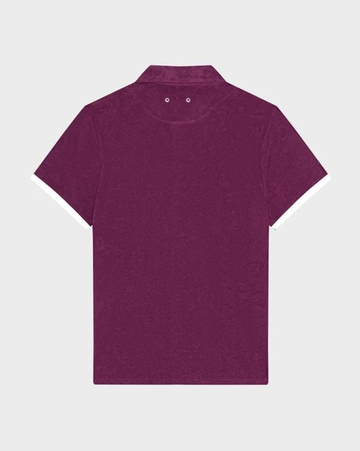 Vilebrequin Purple Terry Bowling Shirt Solid for men