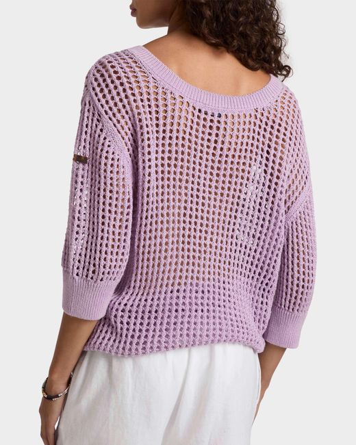 Vilebrequin Purple Crochet Sweater Solid