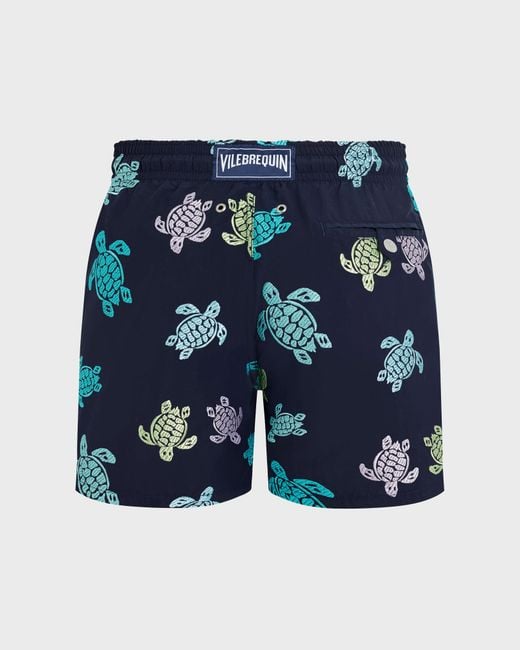 Vilebrequin Blue Swim Shorts Embroidered Tortue Multicolore for men