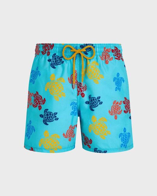Vilebrequin Swim Trunks Ronde Des Tortues Tricot - X Falke - Swimwear - Moorea - Blue - Size M for men