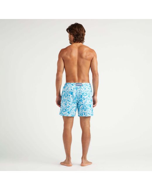 Vilebrequin Blue Ultra-light And Packable Swim Shorts Iced Turtles for men